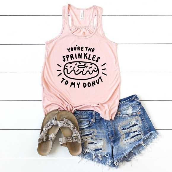 Aurlex Tees Tops - Donut Lover Gift - Donut Shirt Racerback Tank Top